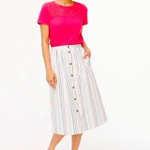 J Crew Multi Colored Striped Skirt